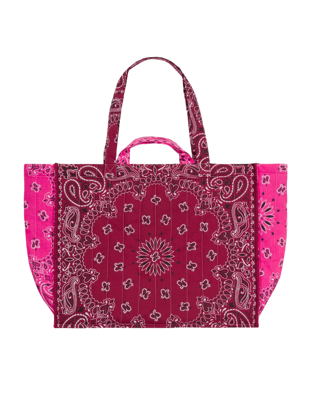 Maxi Cabas Quilted Colorblock Tote Bag - Love