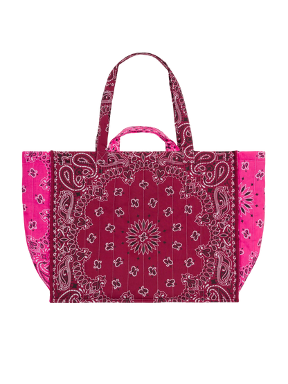 Maxi Cabas Quilted Colorblock Tote Bag - Love