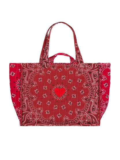 Maxi Cabas Quilted Tote Bag - Heart