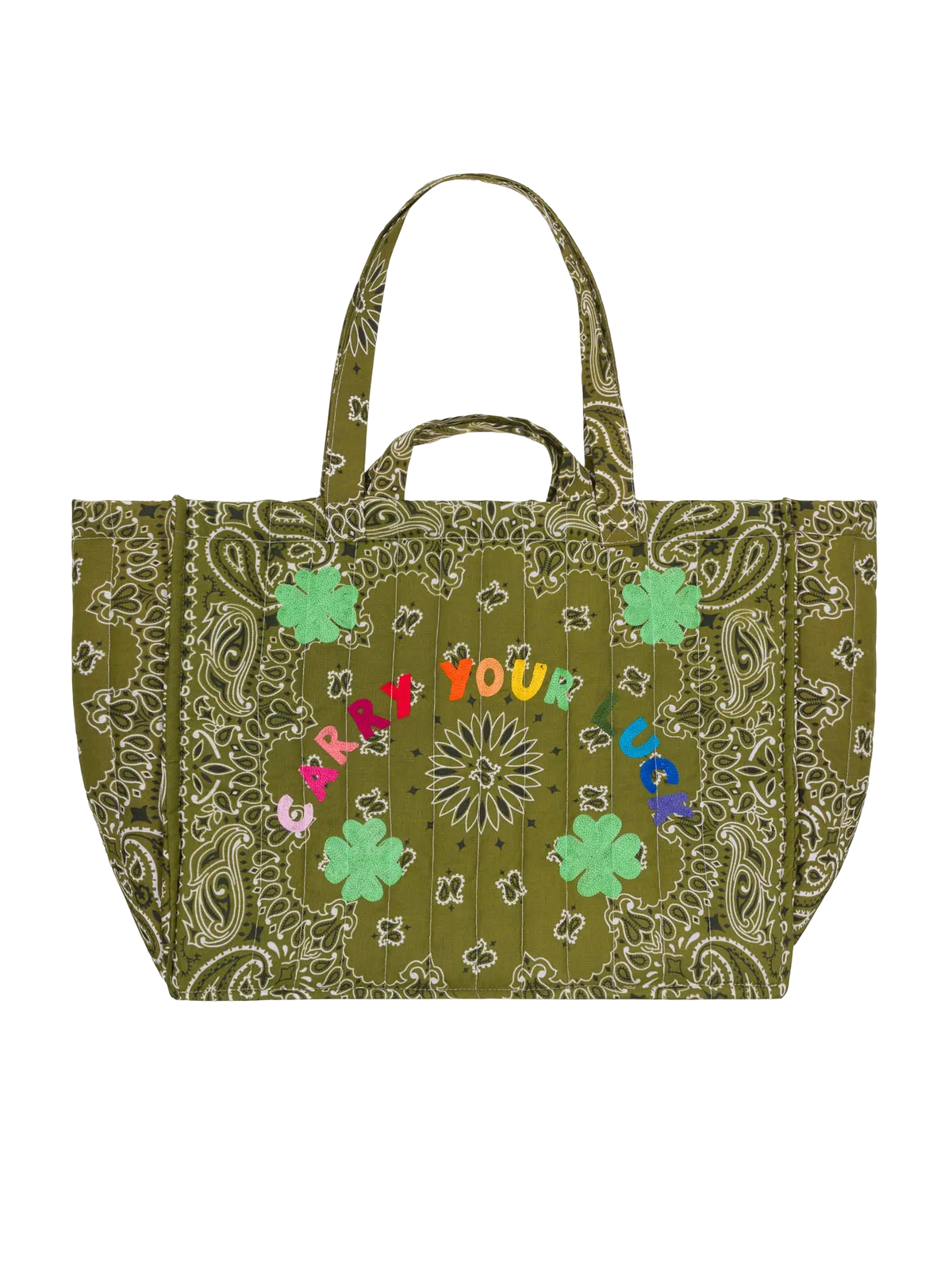 Maxi Cabas Quilted Colorblock Tote Bag - Carry Your Luck