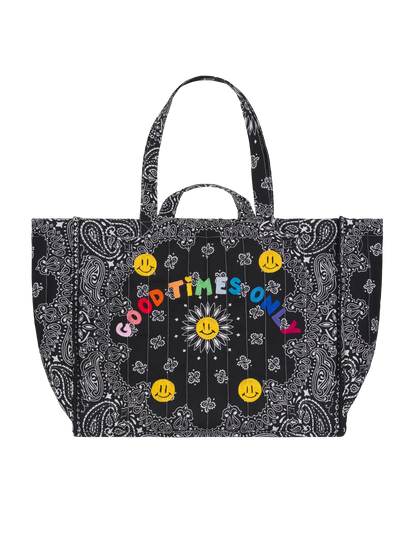 Maxi Cabas Quilted Tote Bag - Good Times Only