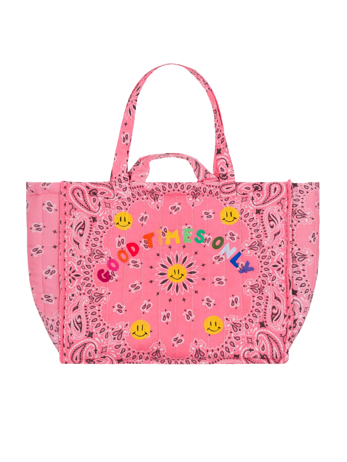 Maxi Cabas Quilted Tote Bag - Good Times Only