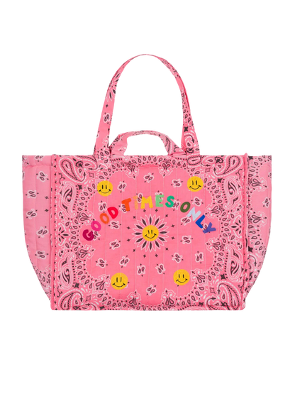 Maxi Cabas Quilted Tote Bag - Good Times Only