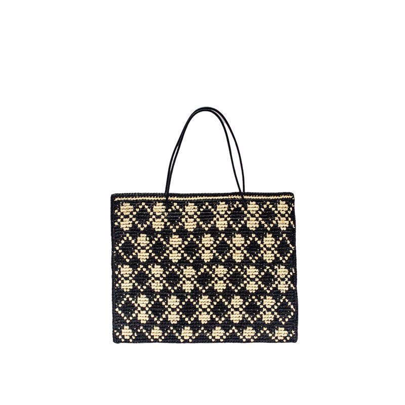 Medium Oui-Oui Tote Bag - Natural/Black