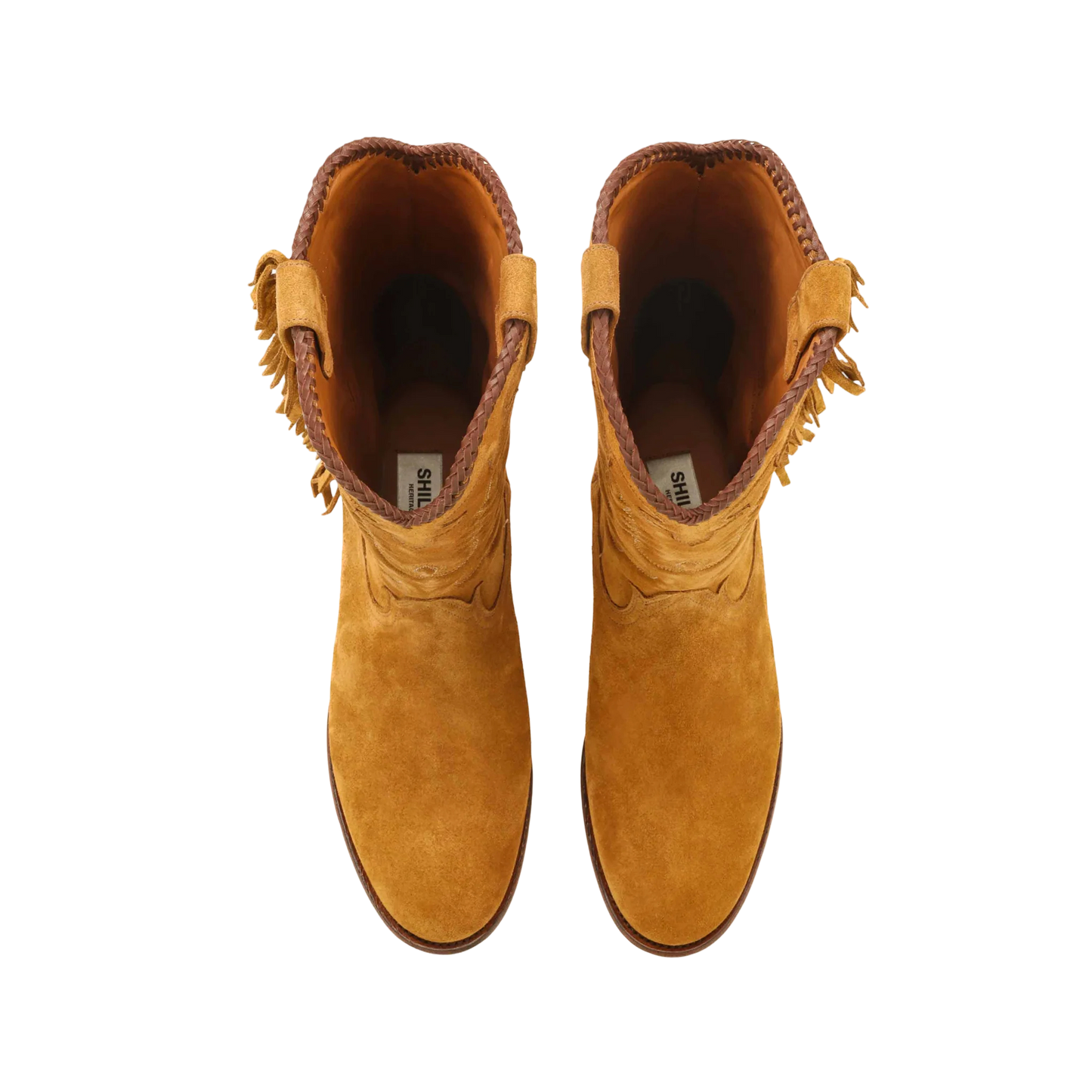 Midnight Suede Fringe Cowboy Boots - Amber