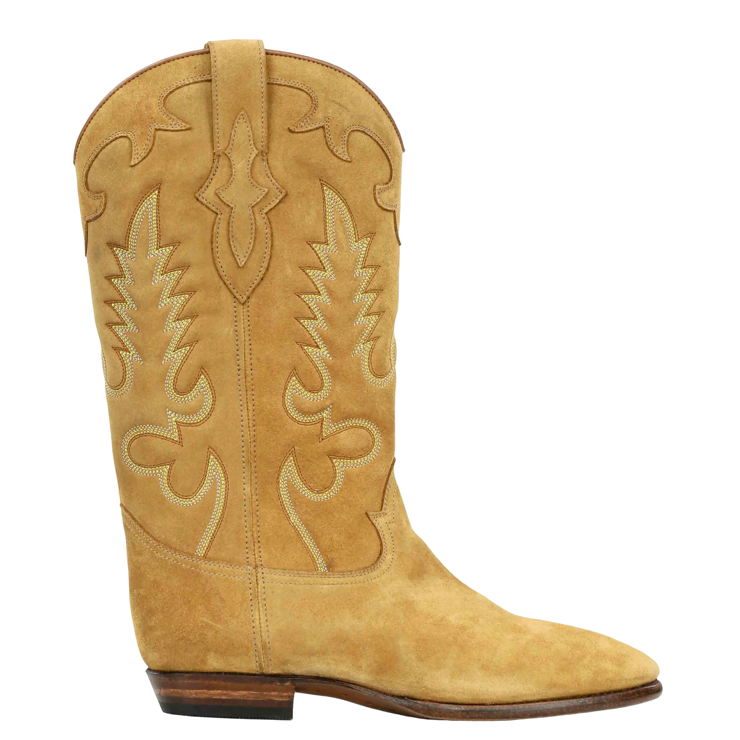 Midnight Suede Cowboy Boots - Tan