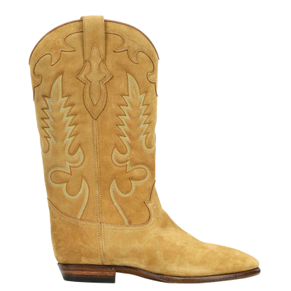 Midnight Suede Cowboy Boots - Tan