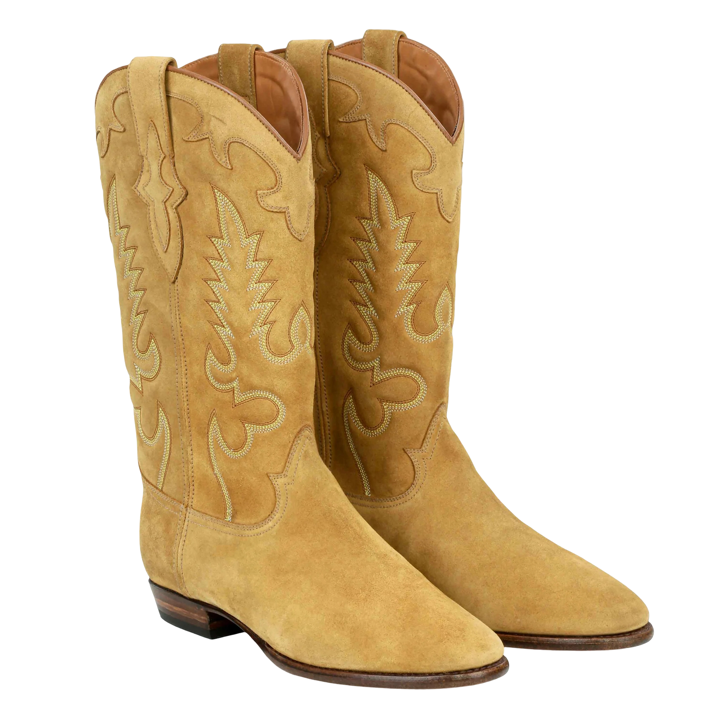 Midnight Suede Cowboy Boots - Tan