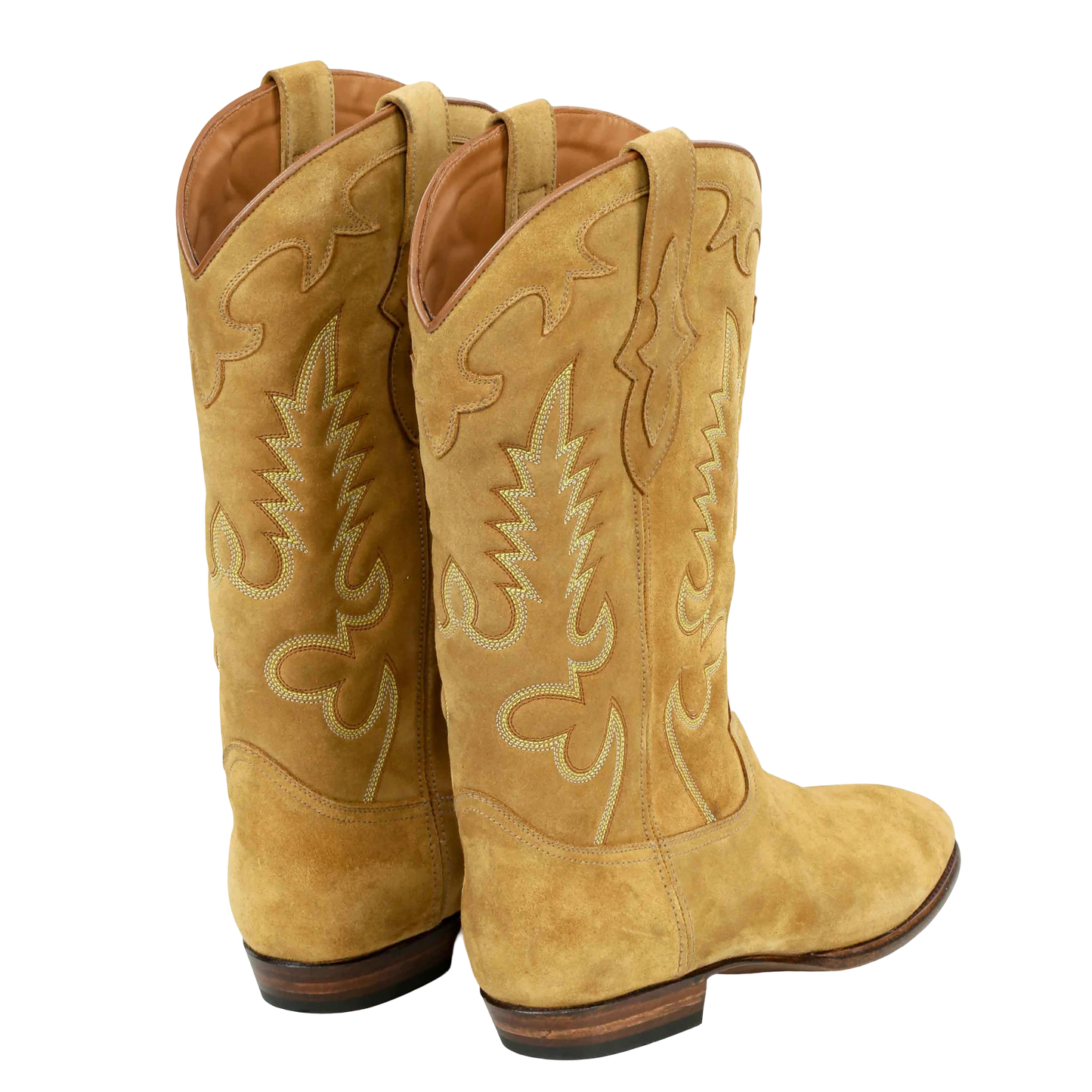 Midnight Suede Cowboy Boots - Tan