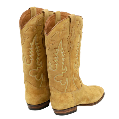 Midnight Suede Cowboy Boots - Tan