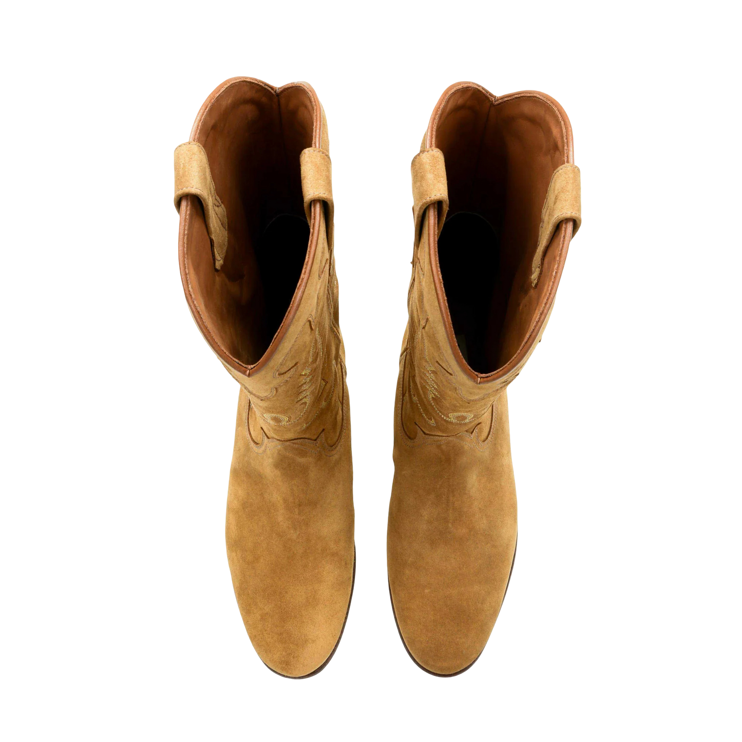 Midnight Suede Cowboy Boots - Tan