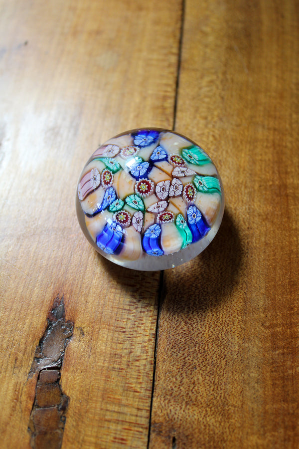Mini Millefiori Paperweight - Peach Pattern