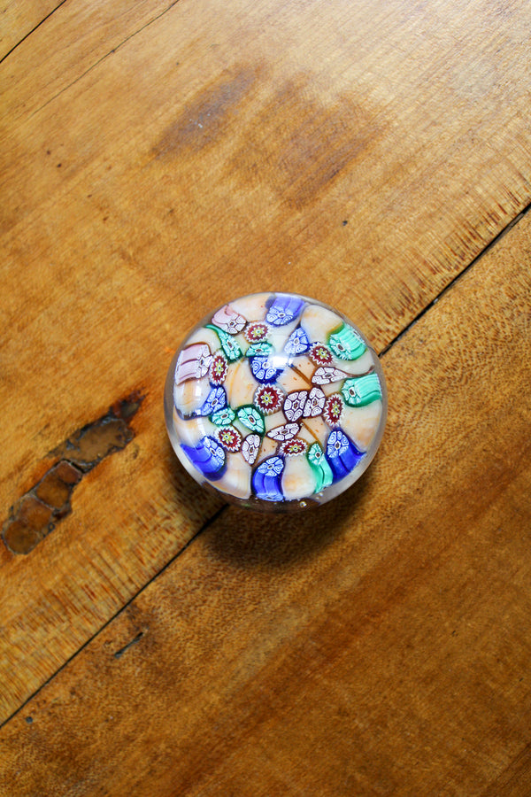 Mini Millefiori Paperweight - Peach Pattern