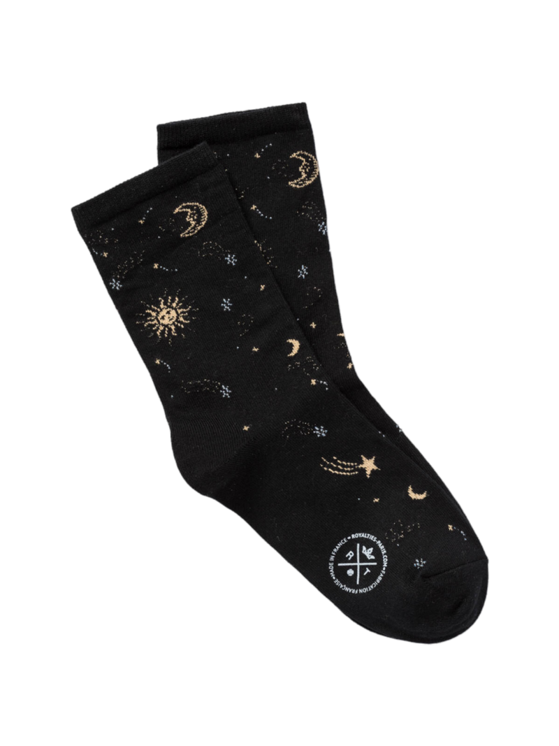 Moon and Stars Pattern Socks