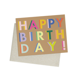 Multicolor Shadow Happy Birthday Card