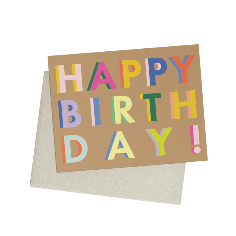 Multicolor Shadow Happy Birthday Card