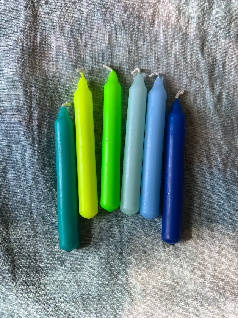 Neon Birthday Candles, 6-Pack