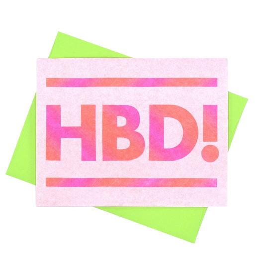 Neon Happy Birthday Risograph Card