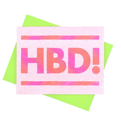 Neon Happy Birthday Risograph Card
