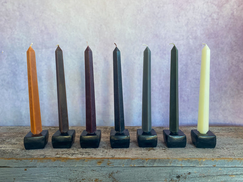 Obelisk Square Taper Candles, Set of 2 - NEUTRAL