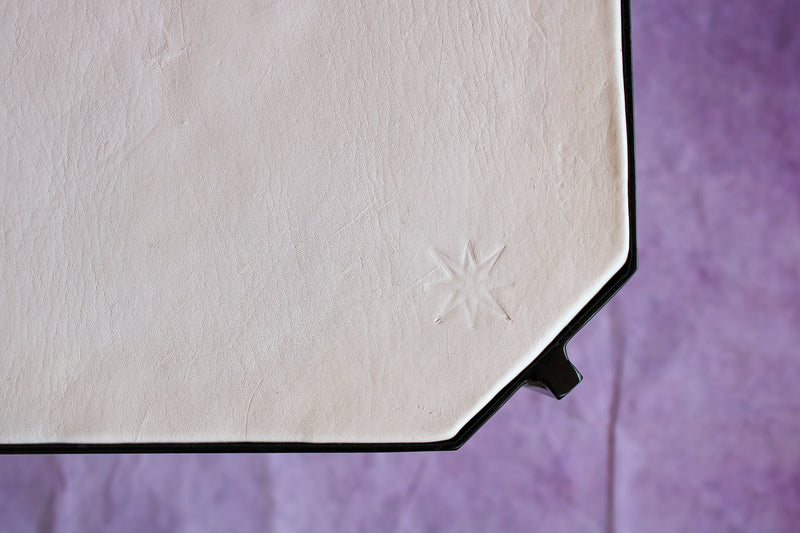 Octagon Leather Top Cocktail Table - Bright White