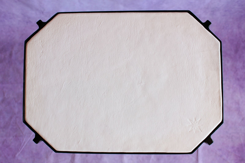 Octagon Leather Top Cocktail Table - Bright White