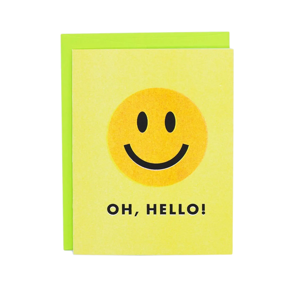 Oh, Hello! Smiley Face Risograph Card