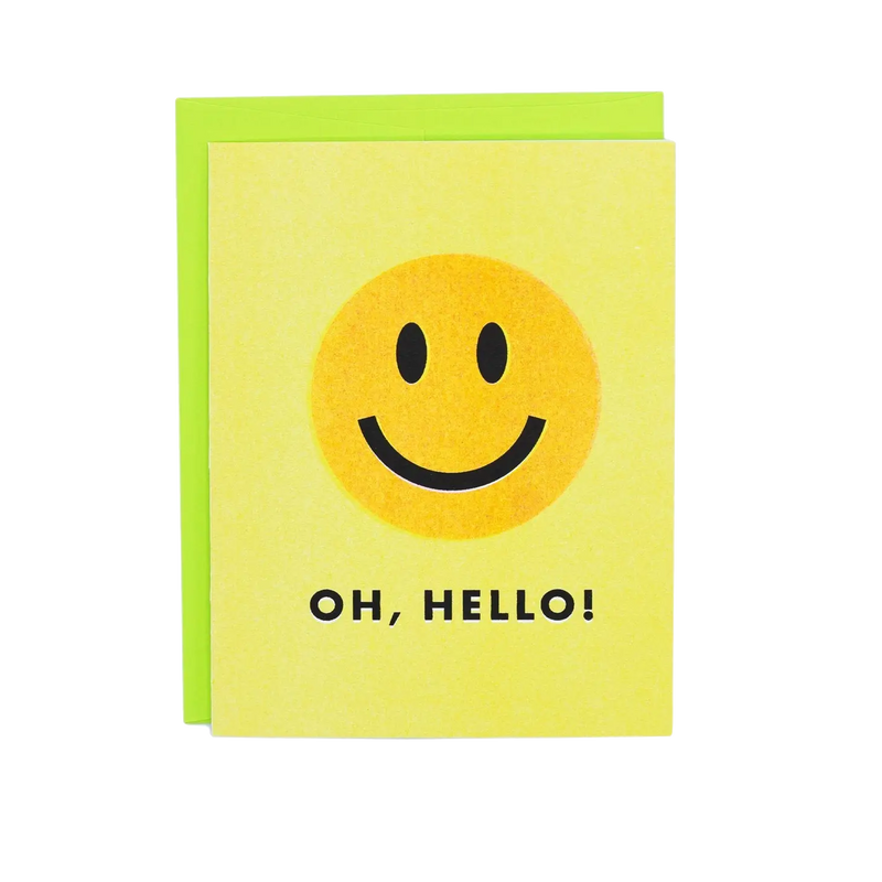 Oh, Hello! Smiley Face Risograph Card
