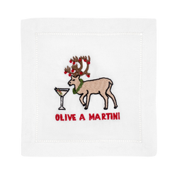 Olive a Martini Cocktail Napkin Set