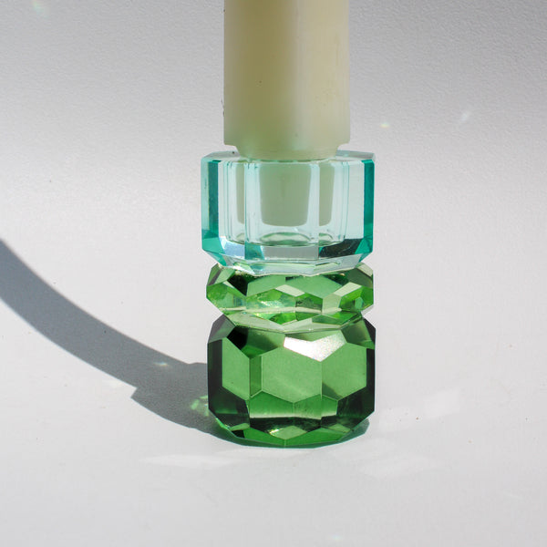 Ombre Stacked Crystal Candleholder