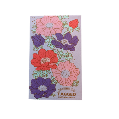 Lined Small Waterproof Memo Pad - Flowers