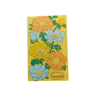 Lined Small Waterproof Memo Pad - Flowers