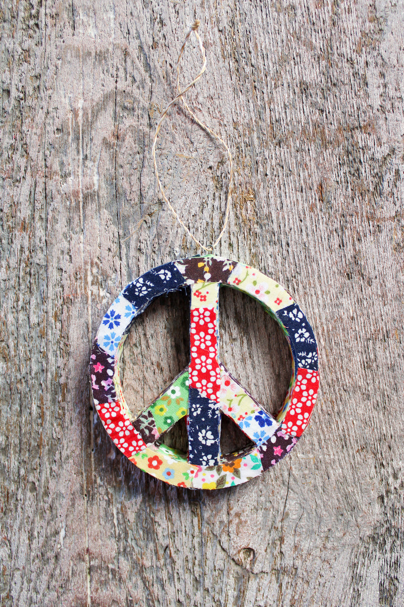 Patchwork Peace Sign Ornament