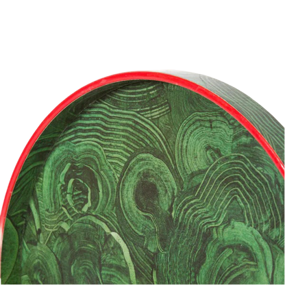 Malachite Tray with Atomic Red Border