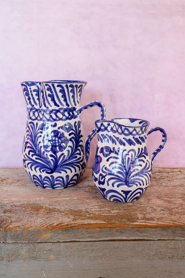 Small Hand Painted Pitcher - Blue