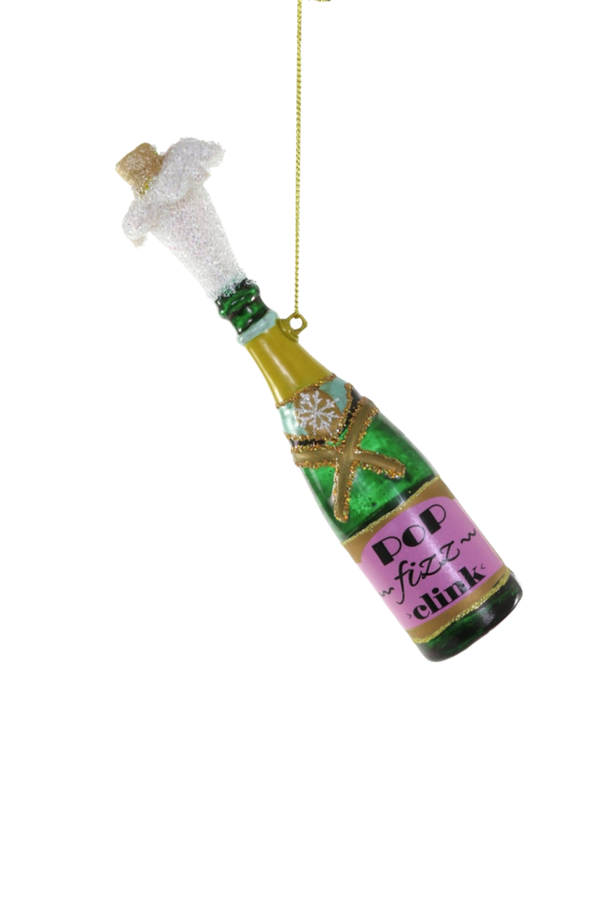 Pop Fizz Clink Champagne Bottle Ornament