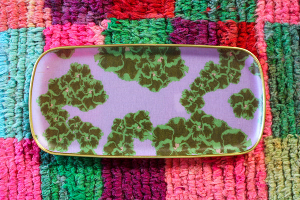 Printed Oblong Tray - Hibiscus
