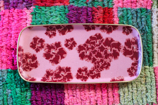 Printed Oblong Tray - Hibiscus