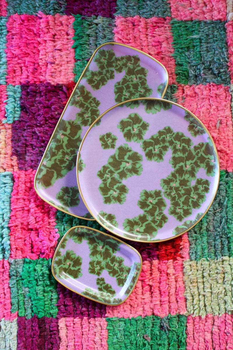 Printed Round Tray - Hibiscus