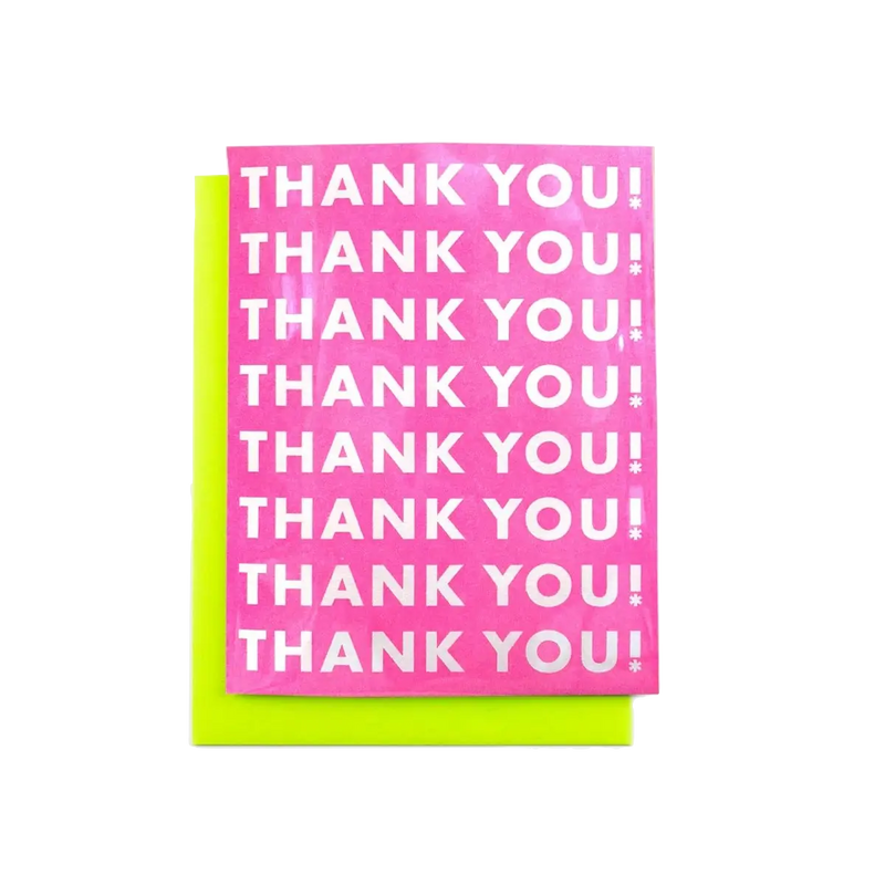 Repeat Pink Thank You Risograph Card