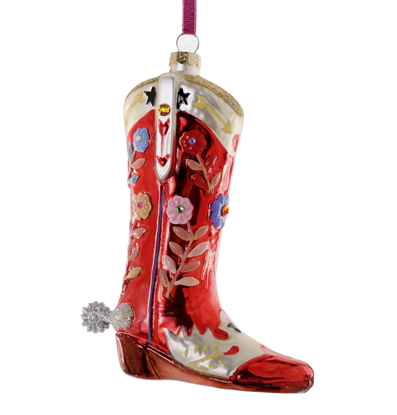 Rhinestone Cowboy Boot Ornament