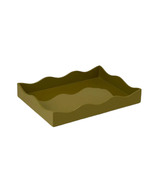Rita Konig Belles Rives Lacquer Tray - Light Olive