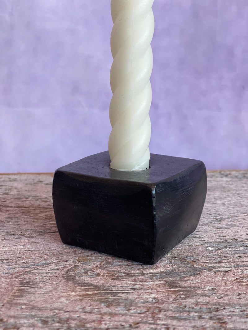Rope Twist Taper Candles, Set of 2 - NEUTRAL