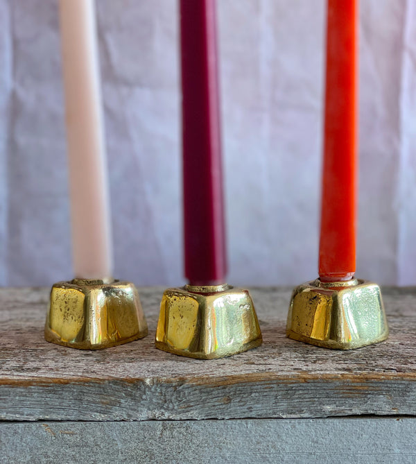 Rough Cast Brass Taper Holder