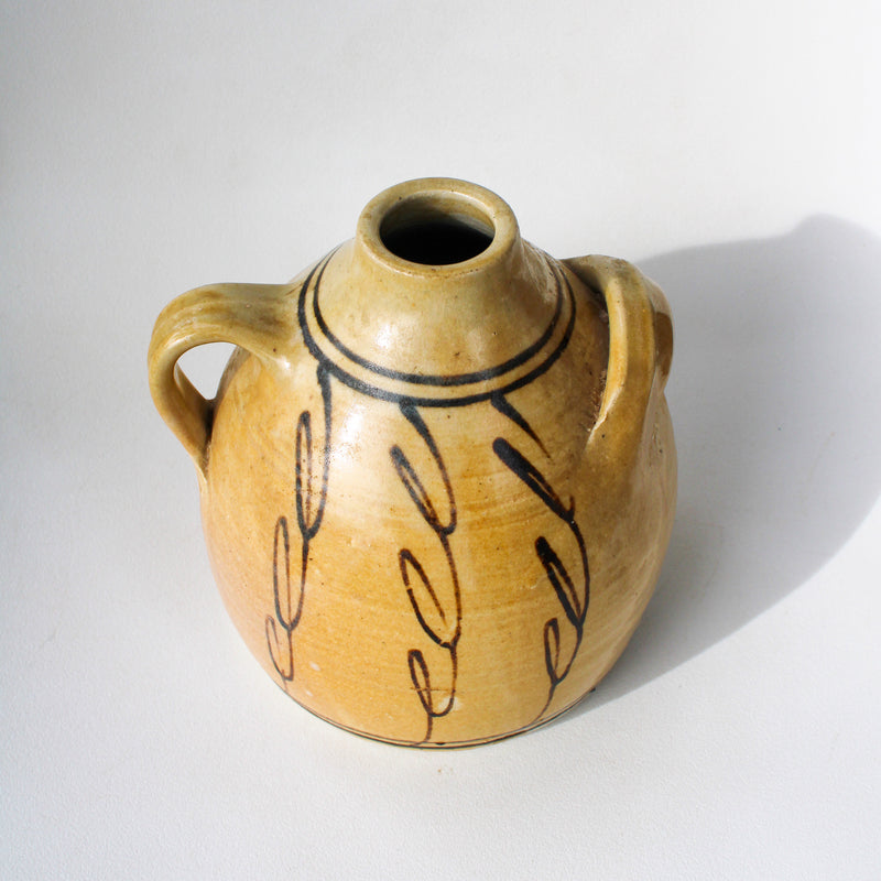 Rustic Hand Painted Jug with Funky Handles