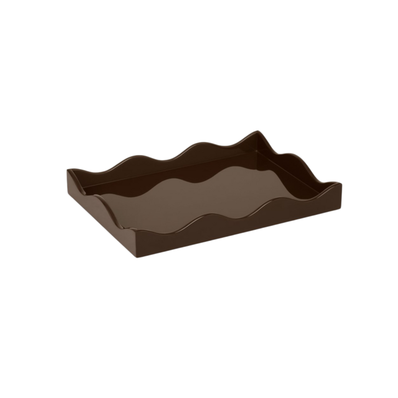 Rita Konig Belles Rives Lacquer Tray - Chocolate Brown