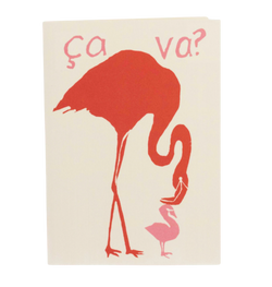 "Ca Va?" Flamingo Card