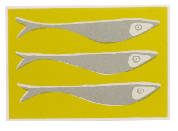 Yellow & Grey Fish Card