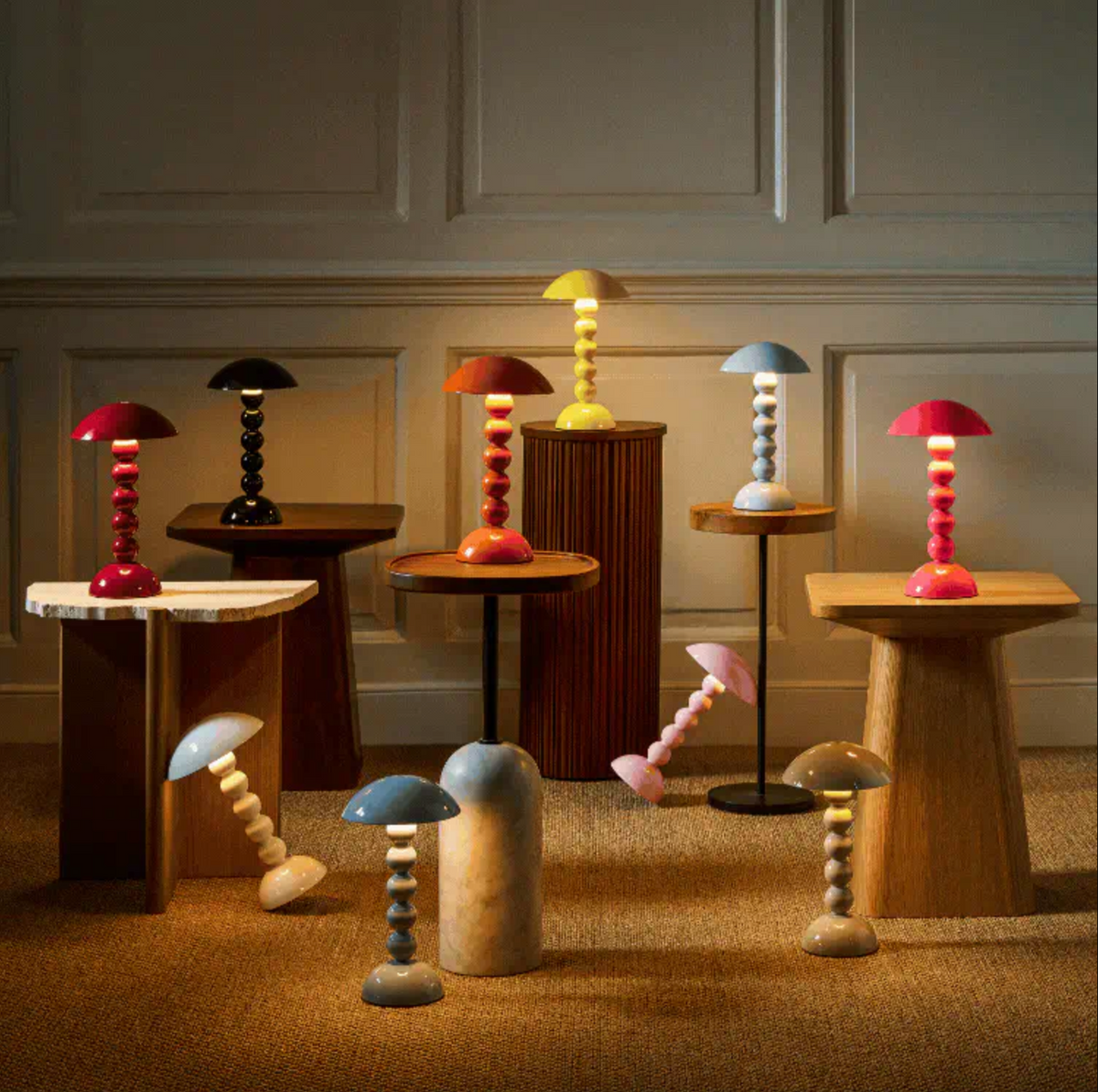 Rechargeable Bobbin Lamp - Pale Pink