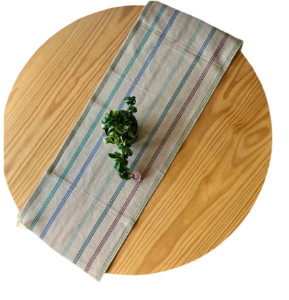 Sage Stripe Table Runner